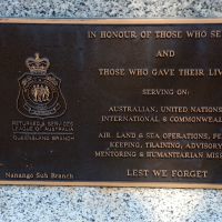 Nanango War Memorial All Conflicts and Peace Keeping Commemorative Plaque
