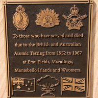 Crows Nest War Memorial British and Australian Atomic Testing Memorial Plaques