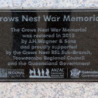 Crows Nest War Memorial 2015 Rededication Plaque