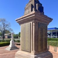 Third panel of 'those who answered the call'. Note Boer War Memorial in background.