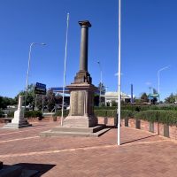 The Memorial Wall wraps around the other three War Memorials