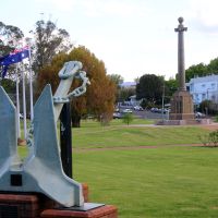 Toowoomba Naval Memorial Anchor with the Mothers' Memorial in the Background