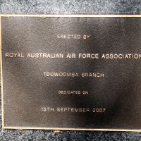 Toowoomba Royal Australian Air Force Memorial Dedication Plaque