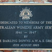 Toowoomba Australian Womens Army Service 1941 - 1947 Memorial Plaque 