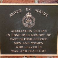 Toowoomba British Ex-Services Association Memorial Plaque