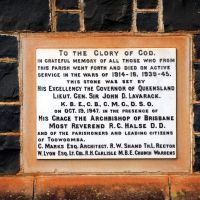 Toowoomba St James Anglican Church World Wars I and II Memorial Stone 