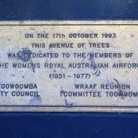 Toowoomba WRAAF Avenue of Trees Dedication Plaque