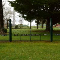 The gates marking the entrance to Batlow Memorial Park