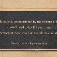 The rededication plaque