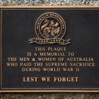 Plaque commemorating those who died during the Second World War