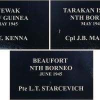 Composite image of plaques for recipients May 1945 - June 1945