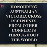 The plaque commemorating those Australians awarded the VC in other conflicts