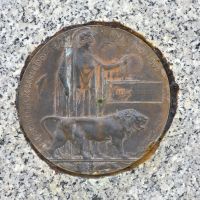 A replica of the Memorial Plaque that was issued after the First World War to the next-of-kin of all British Empire service personnel who died as a result of the war. It was often called the Dead Man's Penny. (There is no Berth Smith recorded on the AWM Roll of Honour)