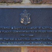 The plaque commemorating 50 years of RSL service