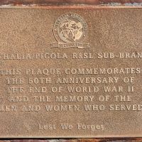 Plaque commemorating the 50th anniversary of the end of the Second World War