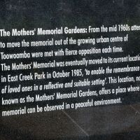 Toowoomba Mothers' Memorial Gardens Commemorative Wall Interpretative Stone