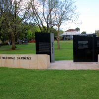 Toowoomba Mothers' Memorial Gardens Commemorative Wall with the Vietnam War Memorial in the Background