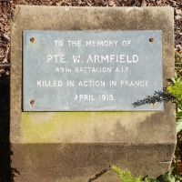 W Armfield Memorial Plaque - Liz Williamson, 11 May 2019