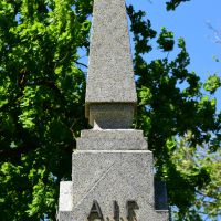 The obelisk atop the Memorial, with the letter A.I.F.