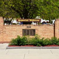 The entry wall with commemorative plaques