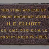 The foundation stone laid by Senator HE Elliott