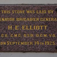 The foundation stone laid by Senator HE Elliott