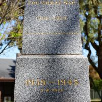 The panels commemorating the two World Wars