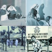 Composite image of the panels commemorating servicewomen of the Second World War, Vietnam and Korea