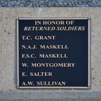 A new plaque replaces the original marble plaque commemorating the returned soldiers