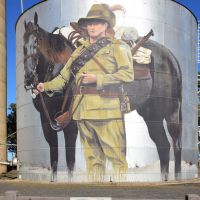 The Light Horseman silo with the memorial to Sally the Explosives Detection Dog