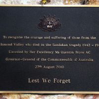 Sandakan Death Marches Memorial Dedication Plaque