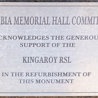 Kumbia War Memorial Plaque