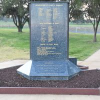 The panel acknowledging benefactors, including former prisoners of war