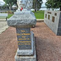 WW I - Dedication date on east face of Lion sculpture