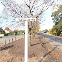 60 trees were planted 2022 from state funding granted to the City of Ballarat. The sign was erected in 2024.