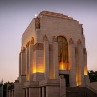 Memorial during evening golden hour.