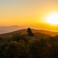 Memorial during a glorious morning golden hour sunrise.