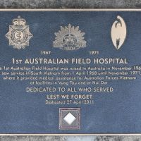 The plaque for the 1st Australian Field Hospital