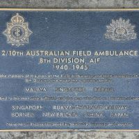 The plaque for the 2/10th Australian Field Ambulance