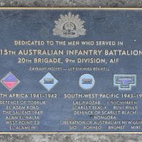 The plaque for the 2/15th Australian Infantry Battalion