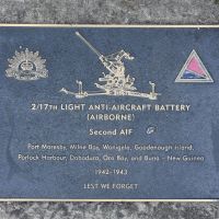 The plaque for 2/17th Light Anti-Aircraft Battery (Airborne)