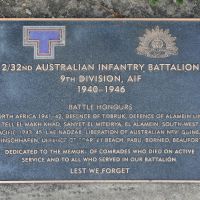 The plaque for 2/32nd Australian Infantry Battalion