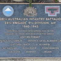 The plaque for 2/28th Australian Infantry Battalion