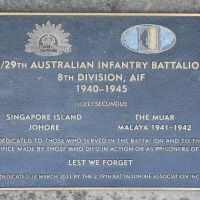 The plaque for 2/29th Australian Infantry Battalion