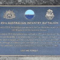 The plaque for 45th Australian Infantry Battalion