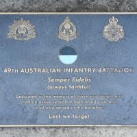 The plaque for 49th Australian Infantry Battalion