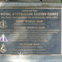 The plaque commemorating the Royal Australian Survey Corps