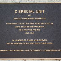 The plaque commemorating Z Special Unit