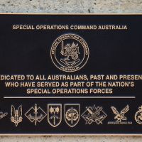 The plaque commemorating Special Operations Command Australia