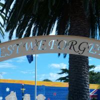 The Remembrance archway forms the entrance to the park